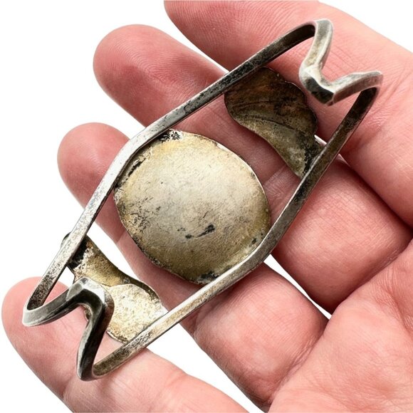 Native American Southwest Womens Bracelet Sterling Silver Pearl Coral Turquoise - Picture 5 of 5